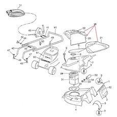 UPPER AND LOWER HANDLES, ELECTRIC MOTOR/SWITCH ,GRASSCATCHER-DEFLECTOR, SHUTTLE CABLE spare parts