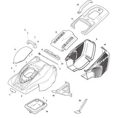 Grass Catcher and Upper Deck Cover spare parts