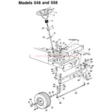 FRONT ENGINE LAWN TRACTORS -- MODEL 548 AND 558 spare parts