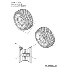 Front wheels 15x6 from 04.12.2012 spare parts