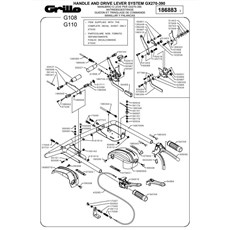 HANDLE AND DRIVE LEVER SYSTEM GX270 - 390 ( from sn 682141 from 2019) spare parts