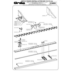 MIDDLE FINGER CENTRAL CUTTER BAR 110-127 (two from sn 585297 from 2014) spare parts