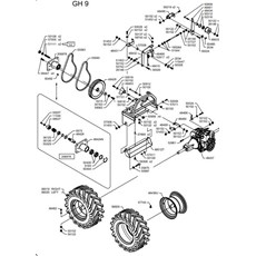 PTO TRANSMISSION AND WHEELS (from sn 688849 to sn 726658 from 2020 to 2022) spare parts