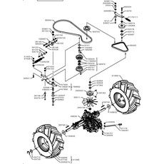 TRANSMISSION BELTS AND REAR AXLE (from sn 661736 to sn 670354 from 2018 to 2019) spare parts