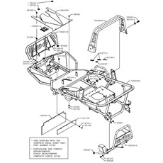 FRAME AND ROLL BAR (from sn 585529 to sn 606628 from 2014 to 2016) spare parts