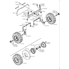 FRONT WHEEL AXLE (from sn 363301 from 2006) spare parts