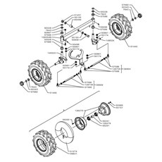 FRONT WHEEL AXLE (1st V) (from sn 372701 to sn 522167 from 2007 to 2009) spare parts