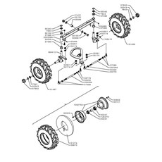FRONT WHEEL AXLE (from sn 573928 to sn 598743 from 2013 to 2015) spare parts