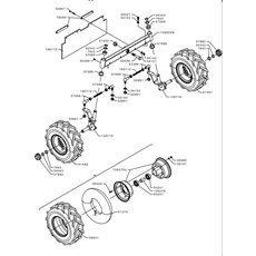 FRONT WHEEL AXLE (from sn 363301 from 2006) spare parts