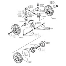 FRONT WHEEL AXLE (2nd V) (from sn 522098 to sn 572926 from 2009 to 2013) spare parts