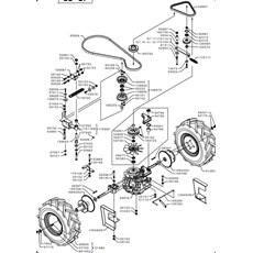 TRANSMISSION BELTS AND REAR AXLE (from sn 584984 to sn 609427 from 2014 to 2016) spare parts