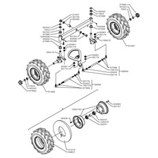 FRONT WHEEL AXLE (from sn 572927 to sn 588524 from 2013 to 2014) spare parts