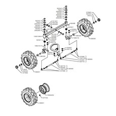 FRONT WHEEL AXLE (from sn 598456 to sn 642847 from 2015 to 2017) spare parts