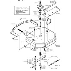 75 CM CUTTER DECK BLADE, BLADE SHAFT AND CUTTER DECK HOUSING (from sn 591342 from 2015) spare parts