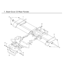 SEAT COVER (3) REAR FENDER spare parts