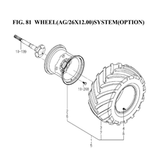 WHEEL(AG/26X12.00)SYSTEM(OPTION)(1845-317-0100) spare parts