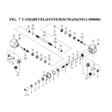 FIG. 7 CASE(BEVEL)SYSTEM(SCMA54)(NO.1-500000) spare parts