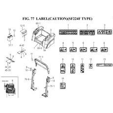LABEL(CAUTION)(SF224F TYPE) spare parts