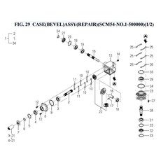FIG. 29 CASE(BEVEL)ASSY(REPAIR)(SCM54-NO.1-500000)(1/2) spare parts