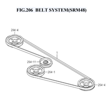 FIG.206 BELT SYSTEM(SRM48) spare parts
