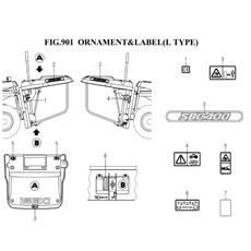ORNAMENT & LABEL(L TYPE)(8671-905-0100) spare parts