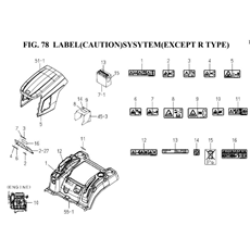 LABEL(CAUTION)SYSTEM(EXCEPT R TYPE)(1845-904A-0100) spare parts