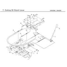 CUTTING (8) CLUTCH LEVER spare parts