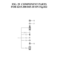 COMPONENT PARTS FOR (6215-300-045-10 ON FIG. 22)(6215-300-045-1B) spare parts