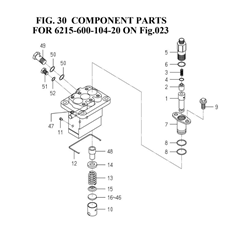 COMPONENT PARTS FOR 6215-600-104-20 ON FIG.23(6215-600-104-2E) spare parts