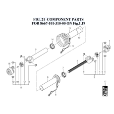 FIG. 21 COMPONENT PARTS FOR 8667-101-310-00 ON Fig.1,19 spare parts