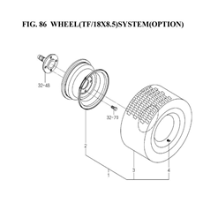 WHEEL(TF/18X8.5)SYSTEM(OPTION)(1845-437A-0100) spare parts