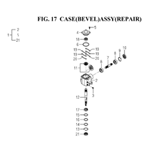CASE)BEVEL)ASSY(REPAIR)(8654-201W-0100) spare parts