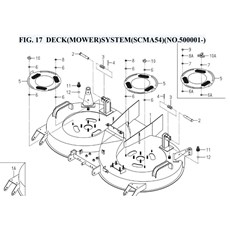 FIG. 17 DECK(MOWER)SYSTEM(SCMA54)(NO.500001-) spare parts
