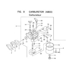 CARBURETOR (AB03) spare parts
