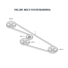 FIG.205 BELT SYSTEM(SRM54) spare parts