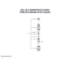 FIG. 28 COMPONENT PARTS FOR 6215-300-036-10 ON Fig.020 spare parts