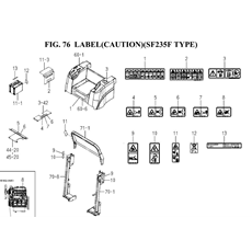 LABEL(CAUTION)(SF235F TYPE) spare parts