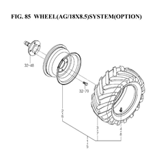 WHEEL(AG/18X8.5)SYSTEM(OPTION)(1845-437-0100) spare parts