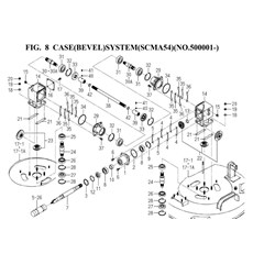 FIG. 8 CASE(BEVEL)SYSTEM(SCMA54)(NO.500001-) spare parts