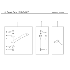 REPAIR PARTS (1) KNIFE SET spare parts
