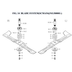 FIG. 14 BLADE SYSTEM(SCMA54)(NO.500001-) spare parts
