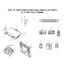 ORNAMENT(402-2)&LABEL(CAUTION)(EXCEPT A TYPE)(NO.1-700000) spare parts