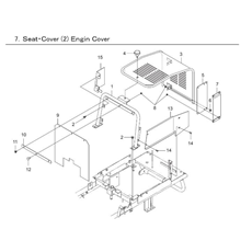 SEAT COVER (2) ENGINE COVER spare parts