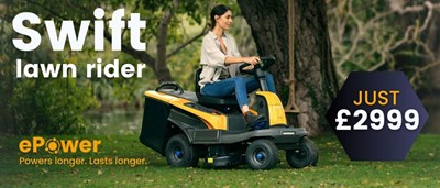 Stiga Essential Swift 372e (With Cash Back Deal) Battery powered 72cm cut Ride on Mower(2T0250481/ST1)