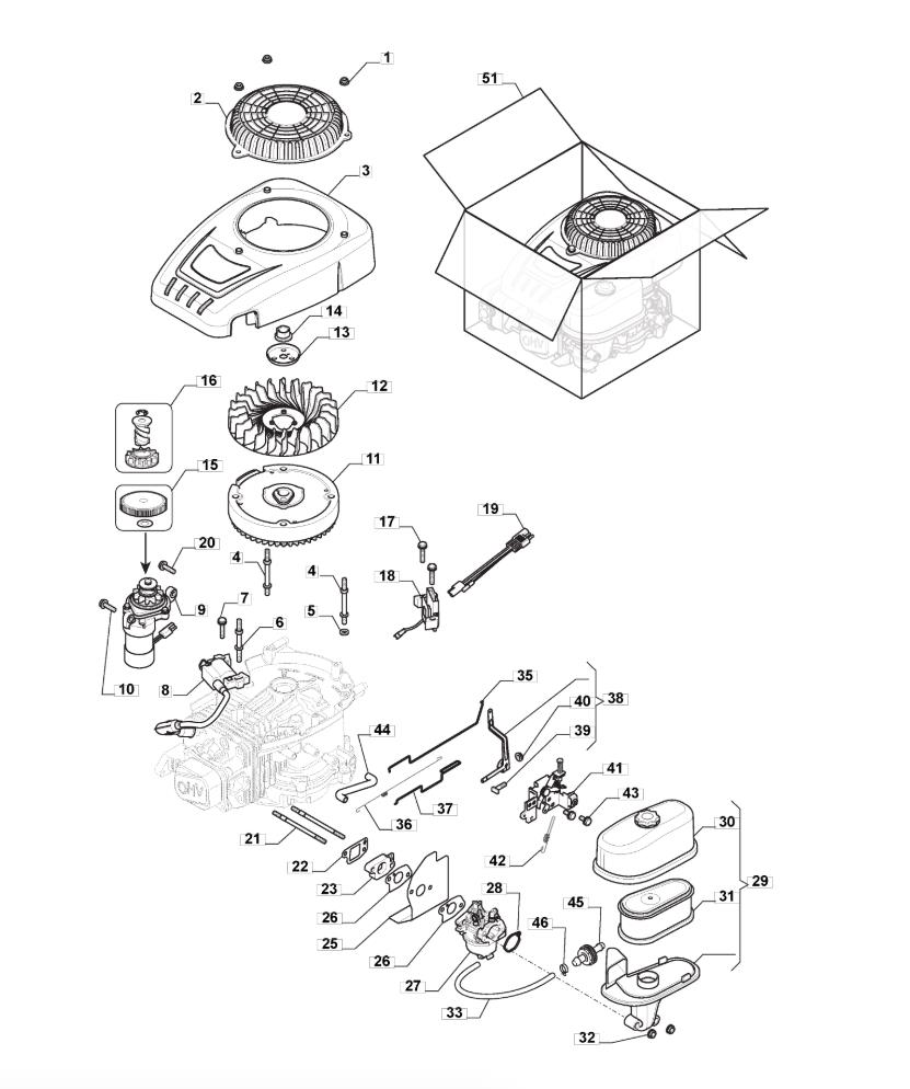 Engine Carburettor Air Cleaner Assy. assembly Mountfield 827H