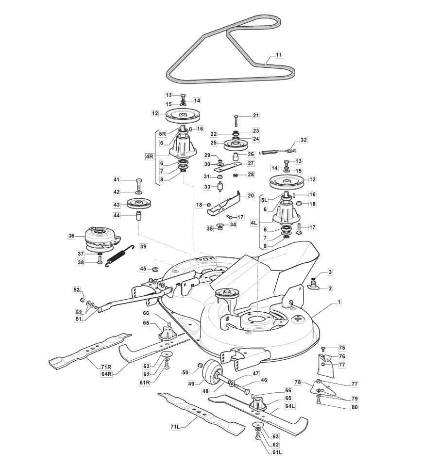 Cutting Plate assembly Mountfield 1530H 2T2120483 M15 2018 model