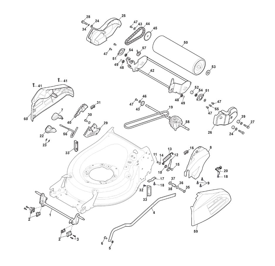 Deck and Height Adjusting assembly Mountfield SP505R V 294519038 M16 2018 model