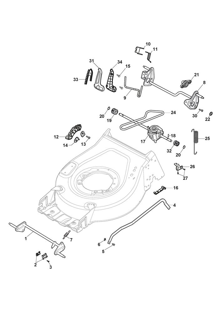 Height Adjusting assembly Mountfield SP46 Elite 2L0486038 M19