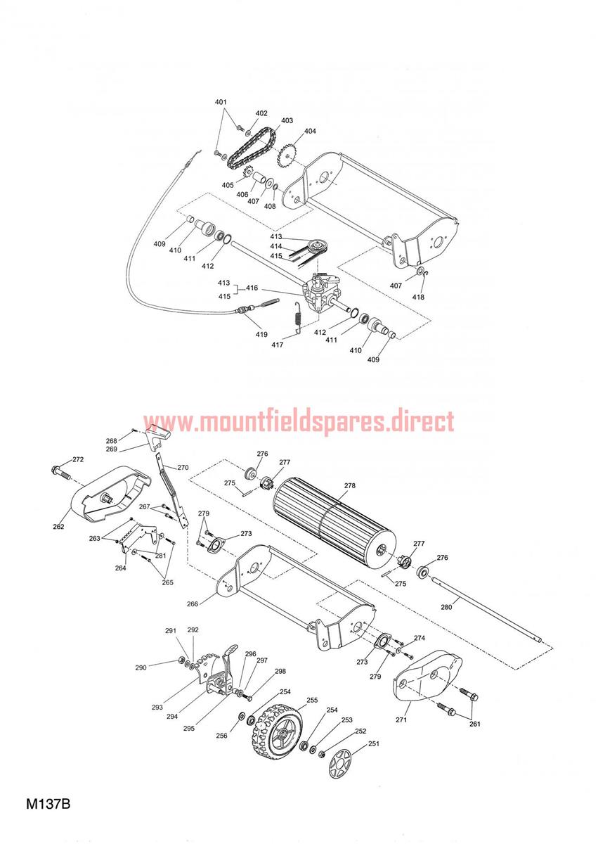 TRANSMISSION WHEEL SUSPENSION assembly | Mountfield 460R PD - 460R PD