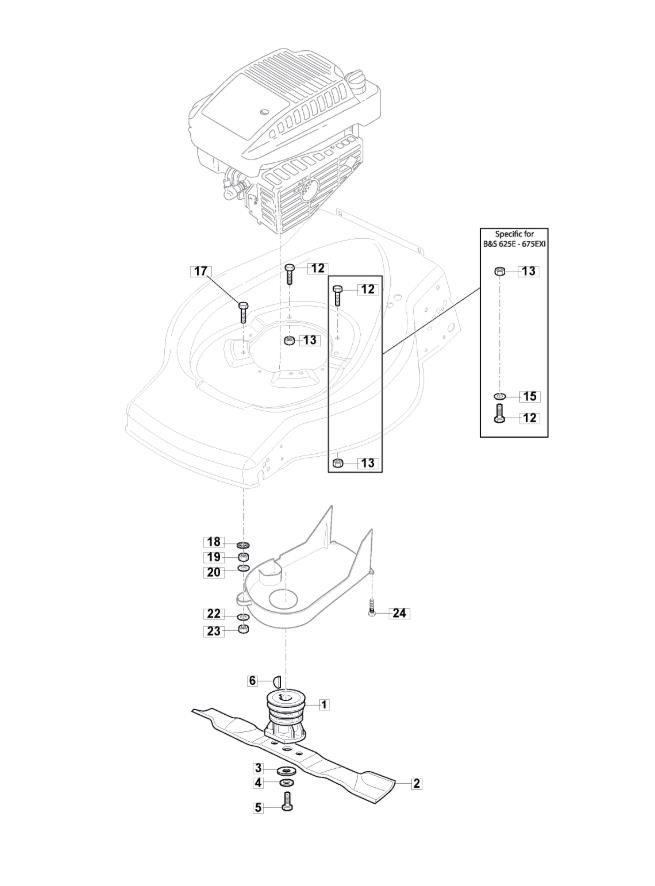 Blade assembly Mountfield SP185 299264623 WX 2018 model